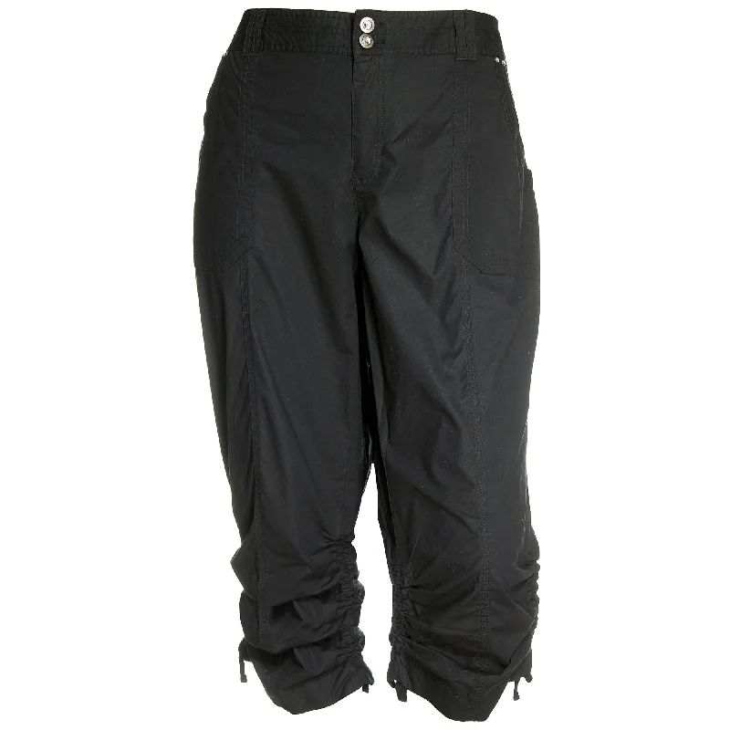 INC Black or Beige Ruched Leg Embellished Cargo Pants Warm Wool Trousers