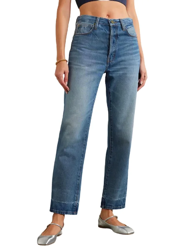 Le Mec Straight Leg Jeans In Cadence Trendy Patchwork Denim Jeans