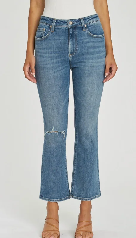 Lennon Cropped Bootcut Flare Jean In Canyon Fashionable Straight Fit Denim