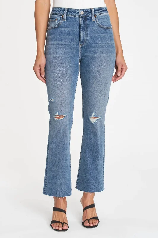 Lennon High Rise Crop Boot Cut Jean In Denny Fashionable Raw Hem Bootcut Jeans