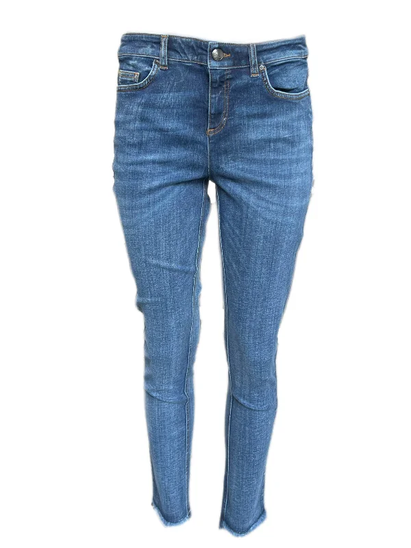 Marina Rinaldi Women's Blue Idruro Slimme Denim Pants NWT Formal Stretch Pants