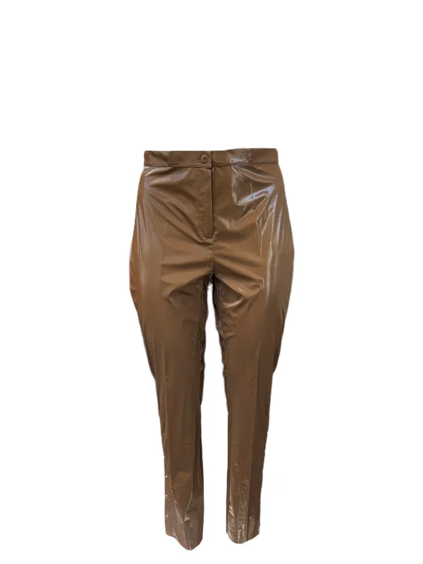 Marina Rinaldi Women's Brown Onore Straight Leg Pants NWT Wide-Legged Palazzos