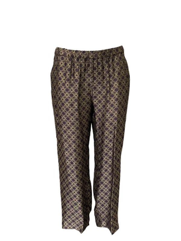 Marina Rinaldi Women's Gold Rilancio Straight Leg Pants NWT Sleek Black Pants