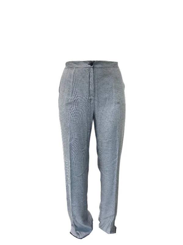 Marina Rinaldi Women's Grey Risposta Straight Leg Pants NWT Chic Slim Fit Pants