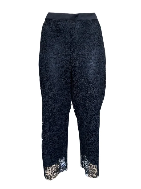 Marina Rinaldi Women's Navy Rock Straight Leg Pants NWT Comfortable Pleated Pants