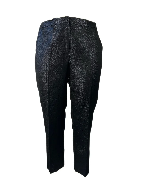Marina Rinaldi Women's Nero Rembrant Mid Rise Pants NWT Chic Faux Leather Pants