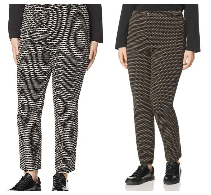 MARINA RINALDI Women's Oboista Patterned Pants $305 NWT Elegant Trouser Pants