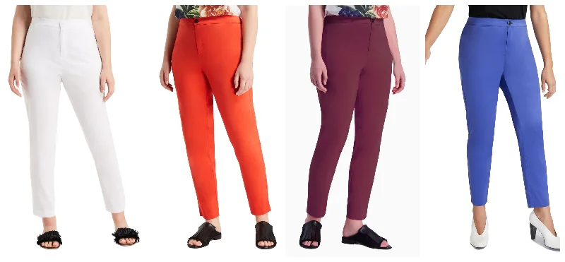 MARINA RINALDI Women's Rendita Slim Pants $255 NWT Lightweight Linen Pants