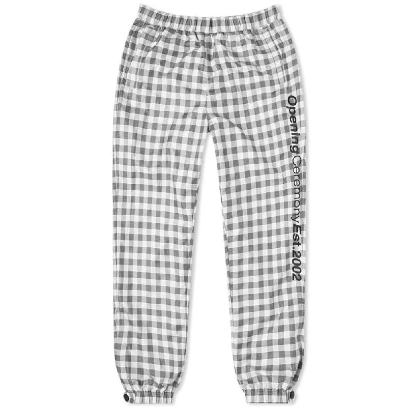 OPENING CEREMONY Women's Black Multi Plaid Nylon Jog Pants 0/X-Small $225 NWT Chic Black Leggings