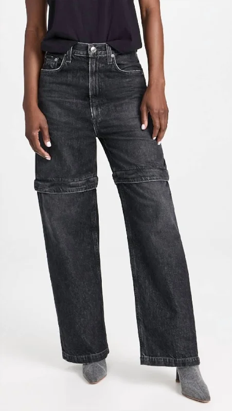 Risha Zip Utility Jean In Sin Comfortable Drawstring Waist Jeans