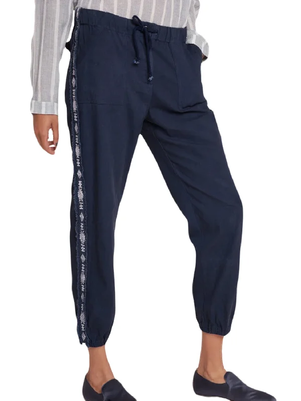 ROBERTA ROLLER RABBIT Women's Indigo Dolkar Utility Pant $165 NEW High-Waist Yoga Pants