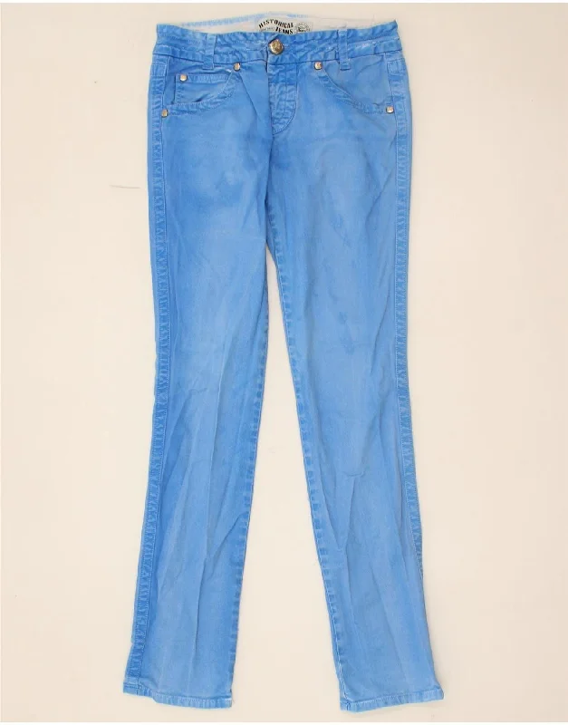 ROY ROGERS Womens Skinny Jeans W29 L32 Blue Cotton Elegant Tapered Leg Denim