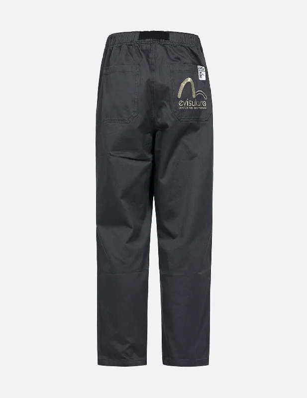 Seagull and Logo Embroidered Pocket Regular fit Pants Warm Wool Trousers