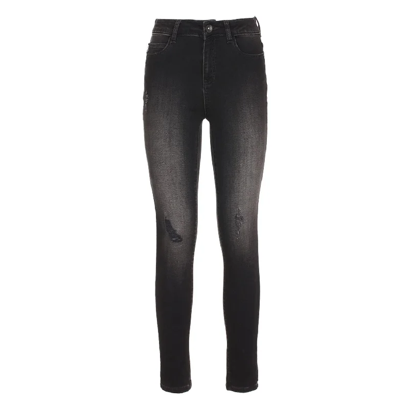 Imperfect Black Cotton Women Pant High-Waist Trousers