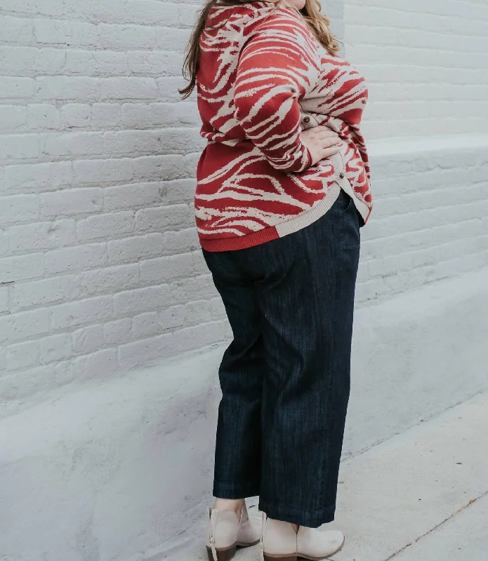 Summer Day Denim Pant - Plus In Black Stylish Elastic Waist Pants