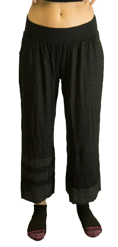 TEREZ Women's Black Pinhole Mesh Pants #2457 Medium NWT Cozy Knit Pants