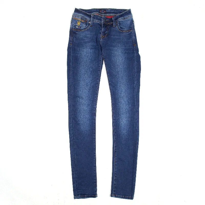 TOMMY HILFIGER Jeans Blue Denim Slim Skinny Womens W23 L31 Casual High-Waisted Bootcut Jeans