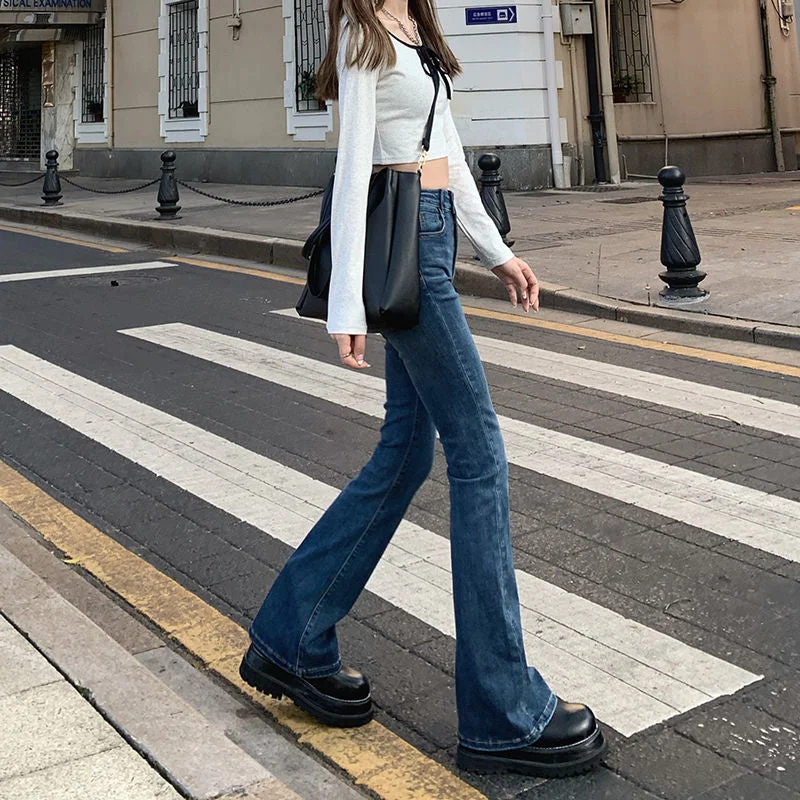 Women Loose Wide Leg Pants Comfortable Denim Trousers
