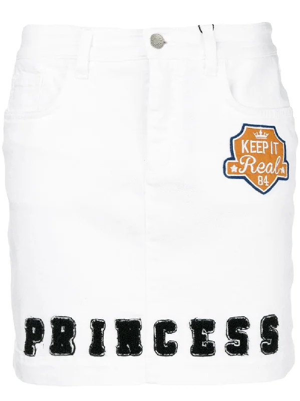 Princess patch letterman skirt velvet skirt luxurious