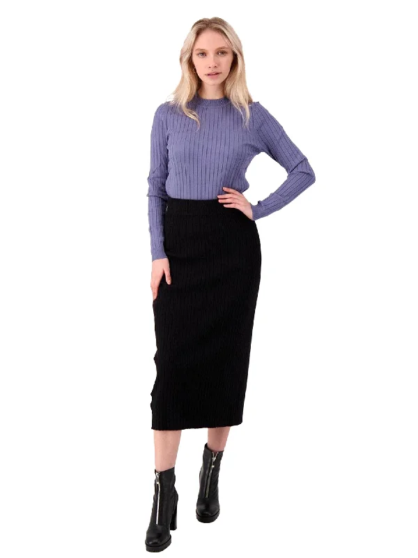 24/7 Ribbed Midi Skirt lace skirt elegant