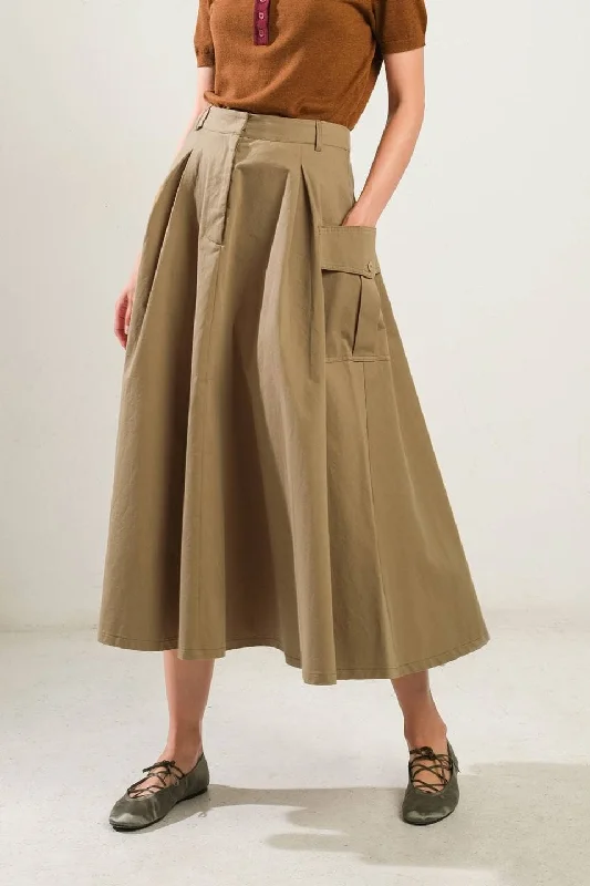 Full Midi Skirt with Pockets leather skirt modern