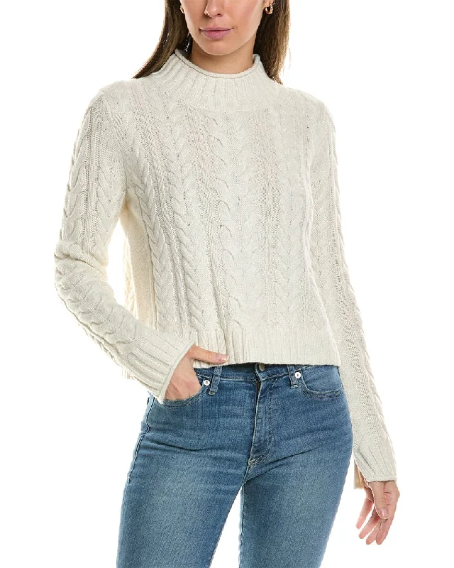 Alashan Cashmere Crop Wool Turtleneck Sweater Modern Contemporary Chic