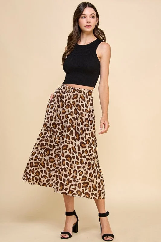 ANIMAL PRINT SKIRT chiffon skirt flowing