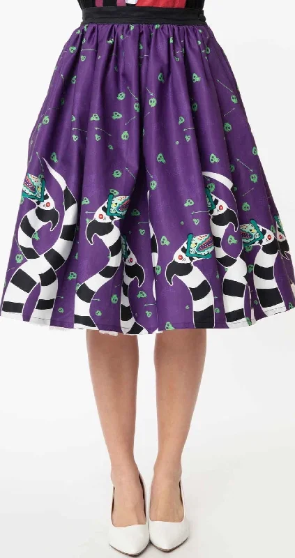 Beetlejuice x Unique Vintage Sandworm Swing Skirt wool skirt thick