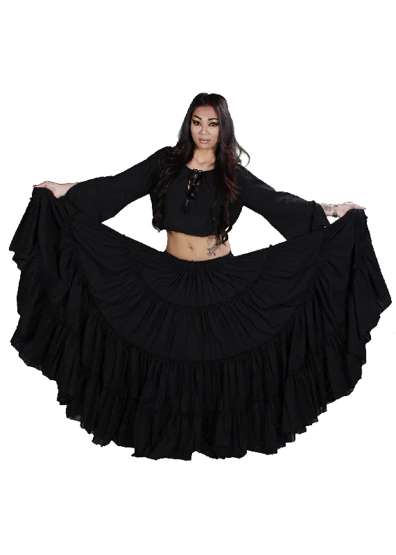 Belly Dance Tribal Cotton 25 Yard Skirt | FIERY FRILLS denim skirt fashionable