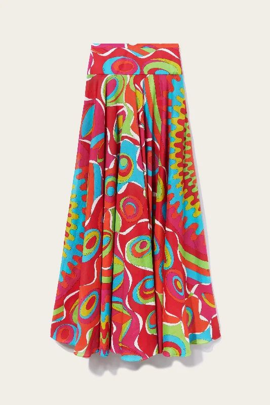 Bersaglio-Print Cotton Long Skirt cashmere skirt rich