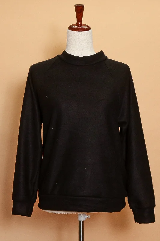 Black Mockneck Sweater Anti-Pilling Anti-Shrink Durable