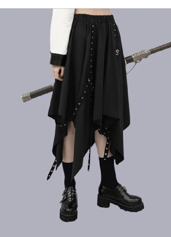 black punk skirt modal blend skirt