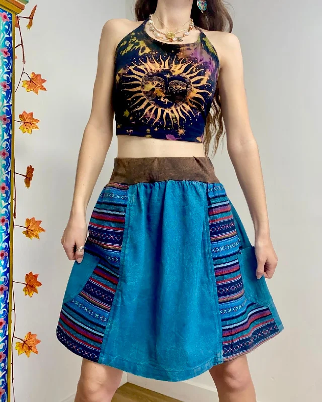 Blue Gheri Mini Skirt lace skirt elegant