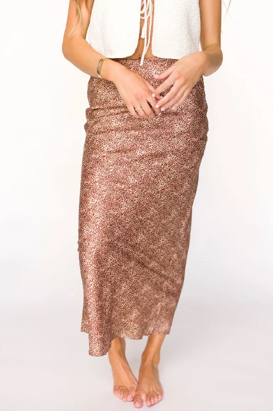 Wild Side Leopard Skirt in Taupe modal blend skirt