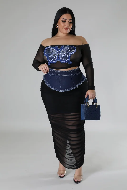 Butterfly Effect Skirt Set low waist skirt