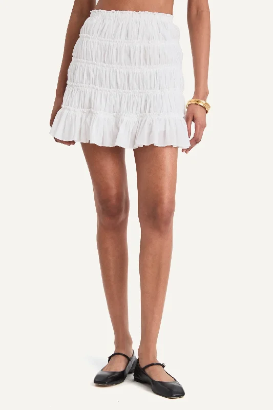 Cassis Skirt in White linen skirt natural