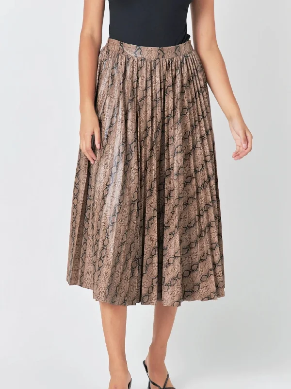 Channing Animal Print Skirt linen skirt breathable