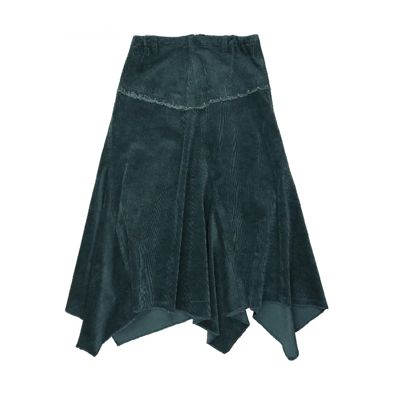 Coco Blanc Teal Blue Corduroy Skirt chiffon skirt delicate