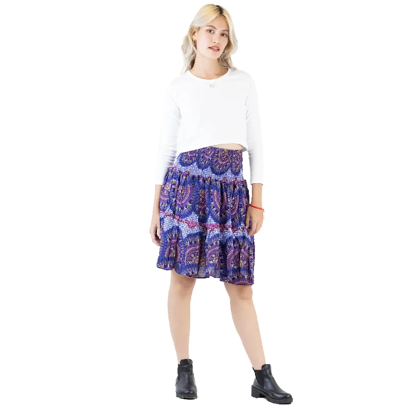 Contrast Mandala 127 Women's Skirt in Bright Navy SK0090 020127 04 lace skirt elegant