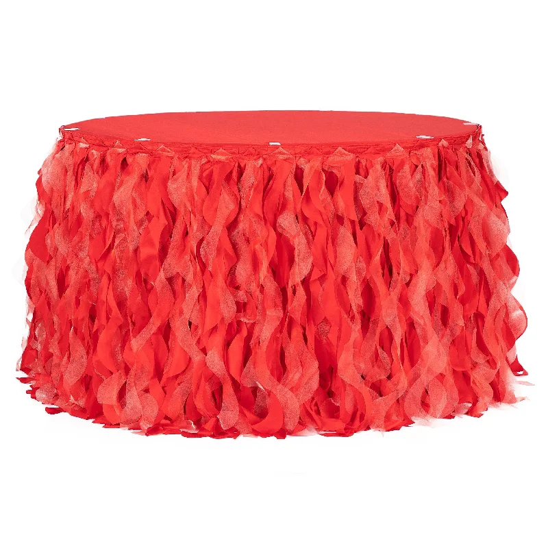 Curly Willow 17ft Table Skirt - Red cashmere skirt fine