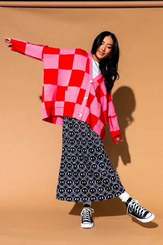 It Girl Midi Skirt in Current Mood leather skirt sleek