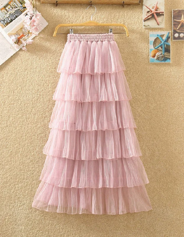 Cute A line tulle skirt  3501 cashmere skirt soft