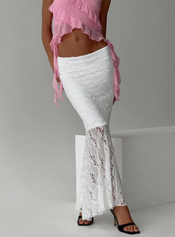 Date Night Maxi Skirt White leather skirt durable