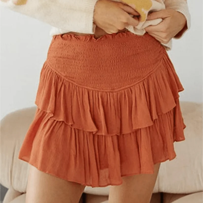 Delilah Ruffle Mini Skirt slim fit skirt