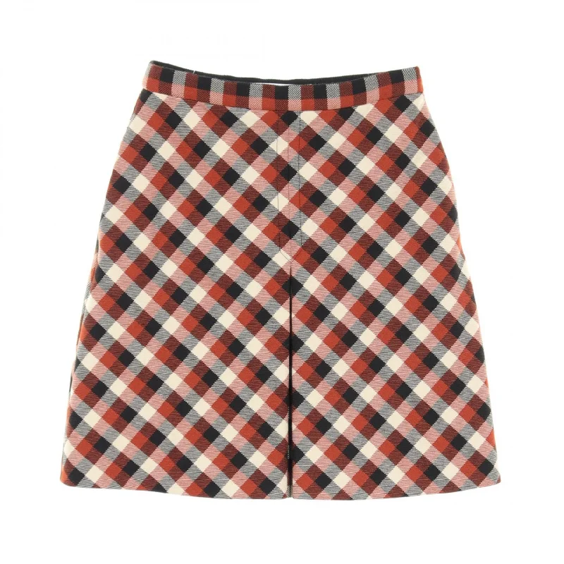 Dior Wool Skirt Brown/Black/Ivory elastic waist skirt
