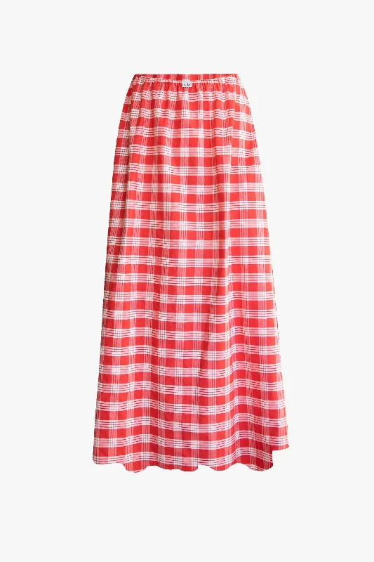 DREAM SKIRT IN PALAKA CHERRY linen skirt relaxed