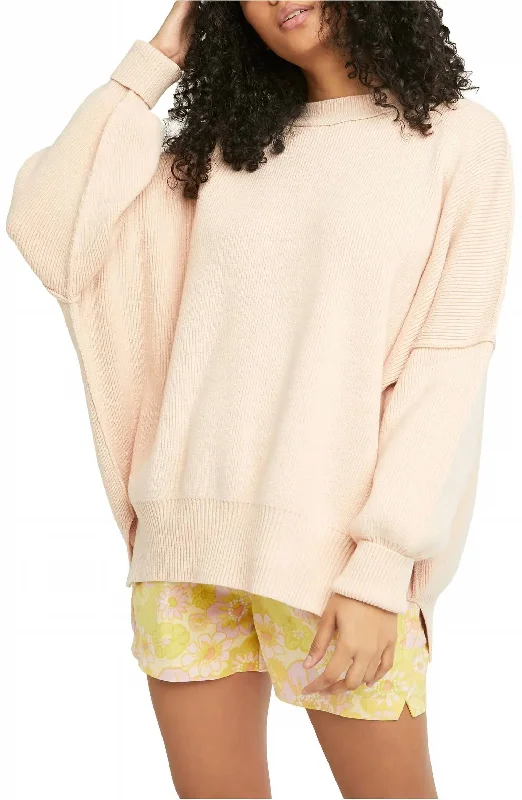 Easy Street Tunic Sweater In Peach Parfait Modern Contemporary Chic