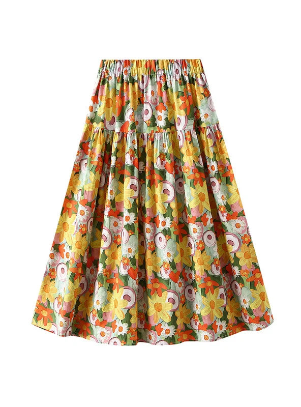 Elastic Waist Holiday Print Slim Skirt wool skirt breathable