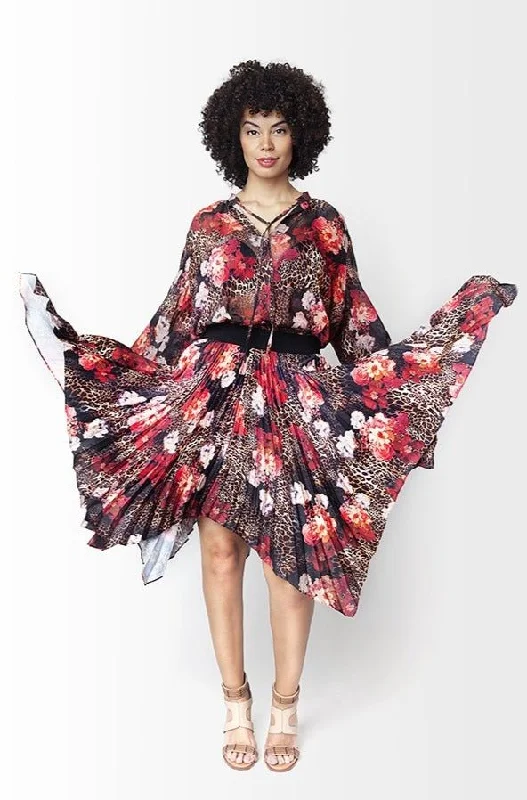 Elly Skirt in Floral high slit skirt