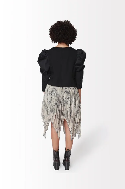 Elly Skirt // Floral wool skirt thick